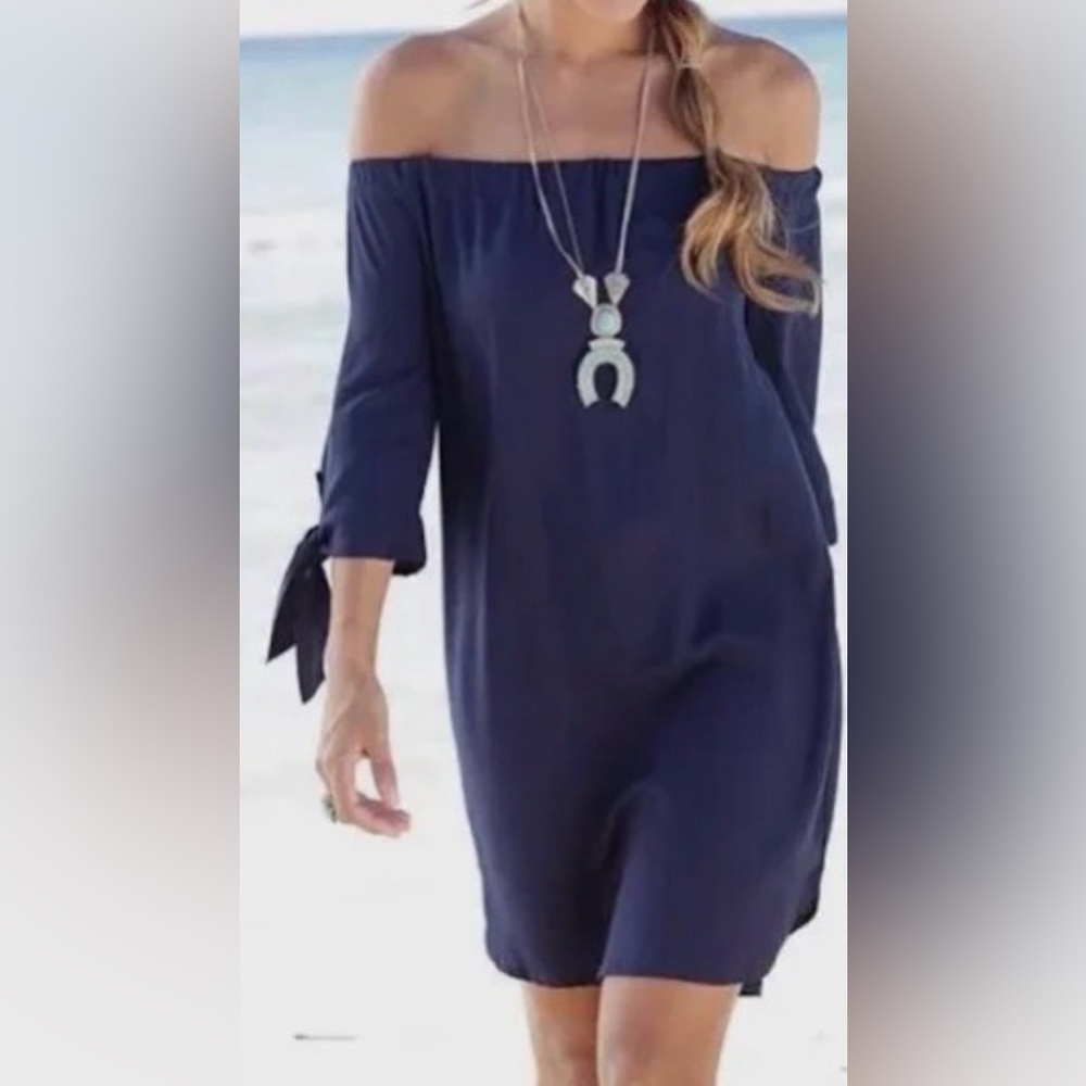 Lascana for Venus Off the Shoulder 3/4 Tie Sleeve Dress